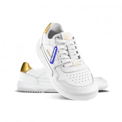 Barefoot Sneakers Barebarics Zing - White & Gold - Leather