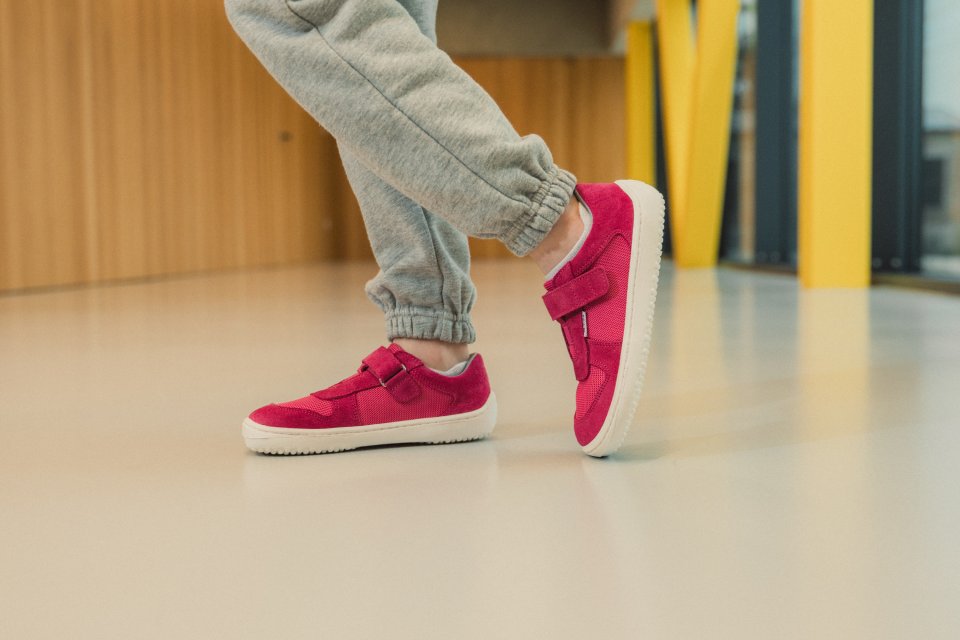 Barefoot scarpe sportive bambini Be Lenka Joy - Dark Pink & White