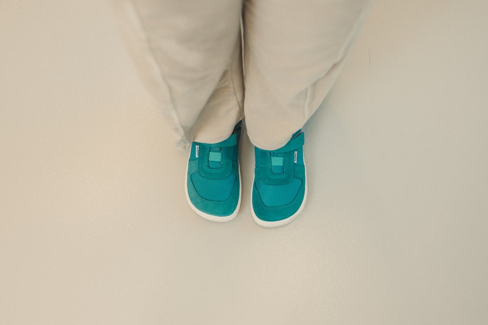 Dětské barefoot tenisky Be Lenka Joy - Turquoise & White