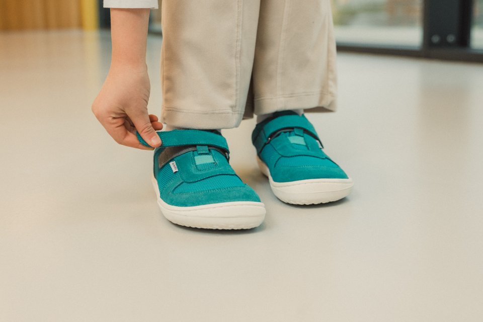 Detské barefoot tenisky Be Lenka Joy - Turquoise & White