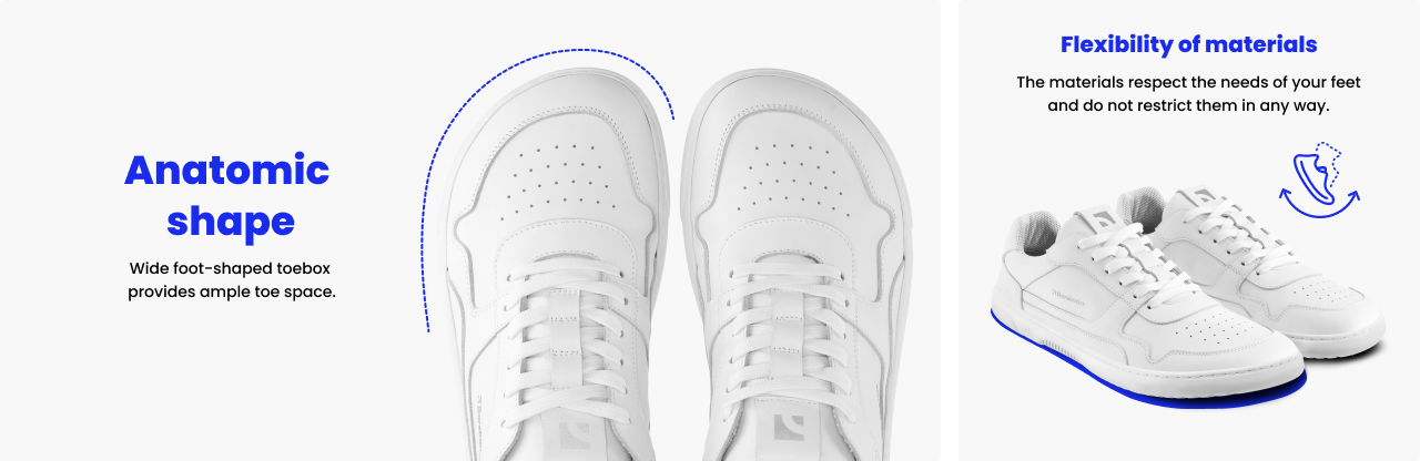 Size 45 | Barefoot Sneakers Barebarics - Vibe - Grey & White | Barebarics