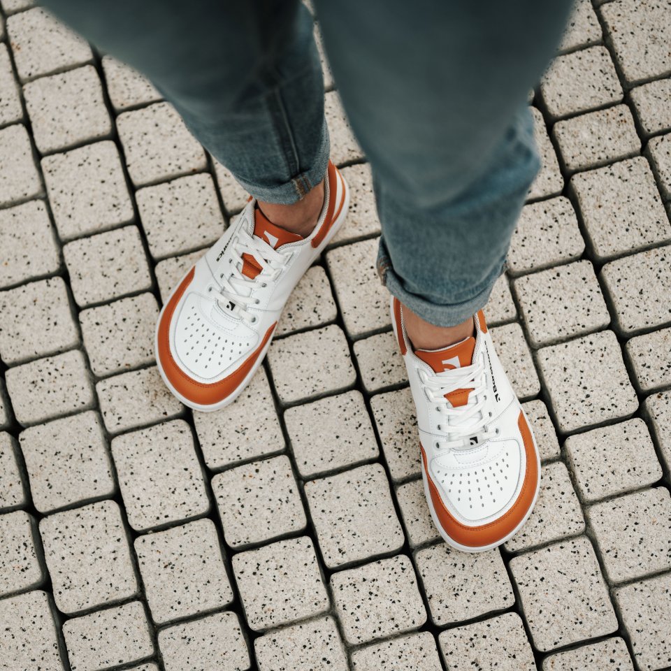 Barefoot tenisky Barebarics Wave - White & Orange