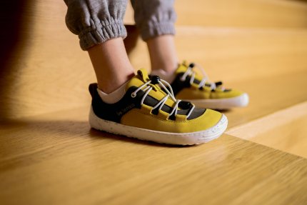 Barefoot zapatillas de niños Be Lenka Xplorer - Yellow & Olive Black