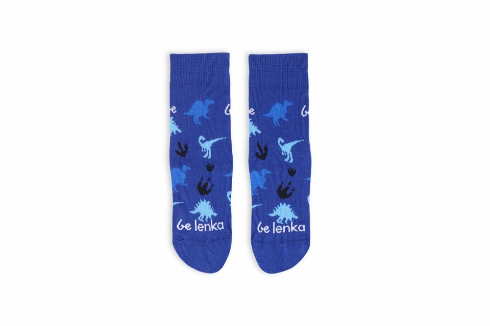 Kids barefoot Socks Be Lenka Kids - Crew - Dino - Royal Blue