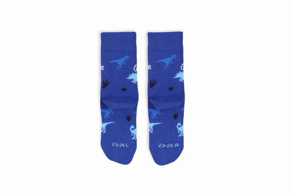Barefoot calcetines de niños Be Lenka Kids - Crew - Dino - Royal Blue