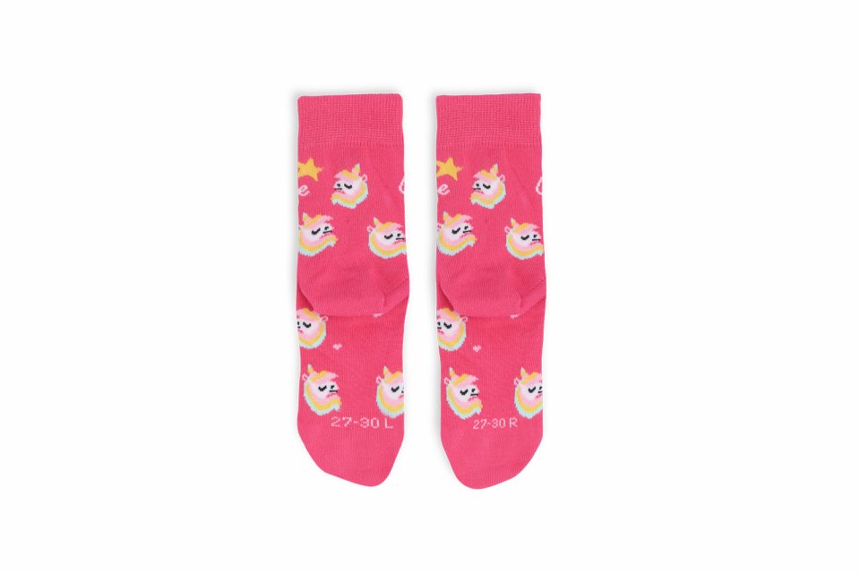 Chaussettes enfants Barefoot Be Lenka Kids - Crew - Unicorn - BubleGum Pink