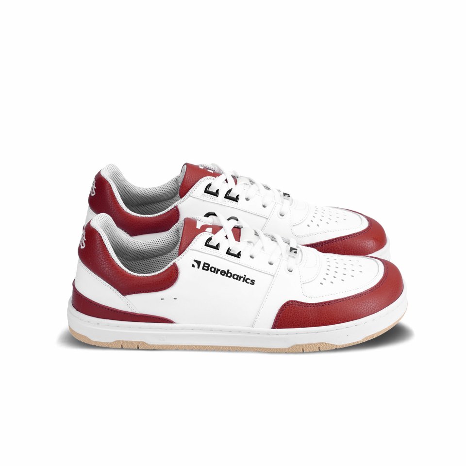 Barefoot tenisky Barebarics Wave - White & Crimson Red