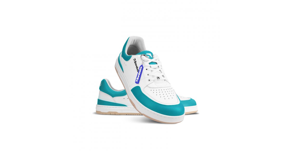 Barefoot Sneakers Barebarics Wave White & Dark Turquoise Barebarics