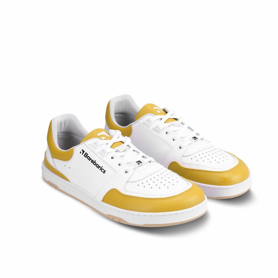 Barefoot Sneakers Barebarics Wave - White & Sunset Yellow