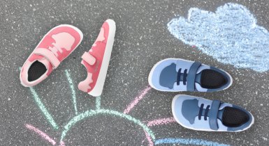 Kids barefoot sneakers with playful design - Be Lenka Gelato