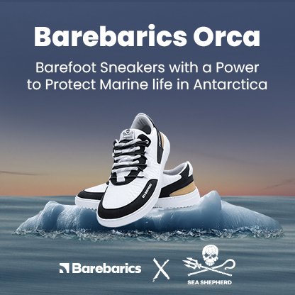 Size 46 | Barefoot Sneakers Barebarics Revive X Sea Shepherd - Orca | Barebarics