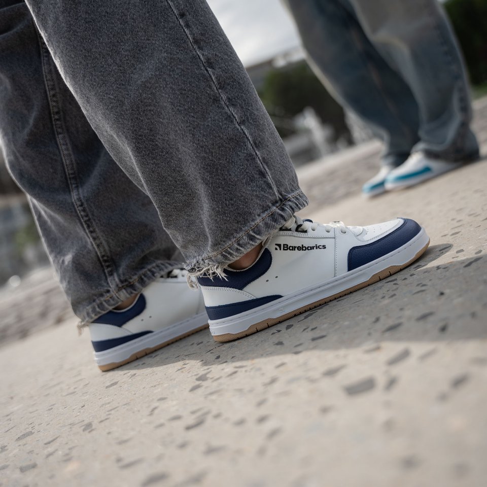Barefoot Sneakers Barebarics Wave - White & Dark Blue
