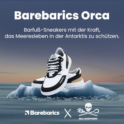 Barefoot Sneakers Barebarics Revive X Sea Shepherd - Orca | Be Lenka