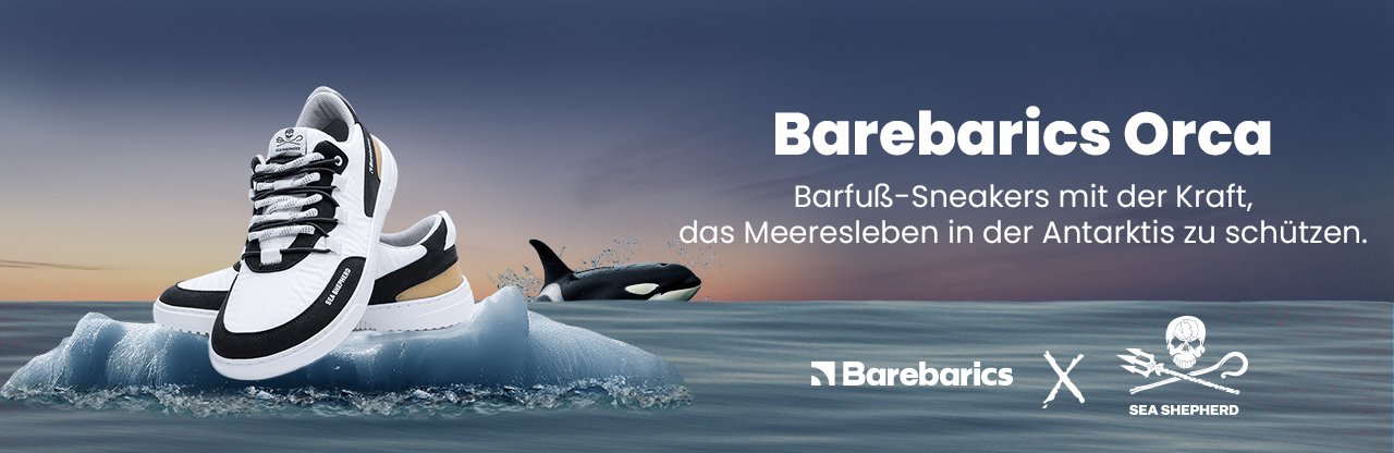 Barefoot Sneakers Barebarics Revive X Sea Shepherd - Orca | Be Lenka