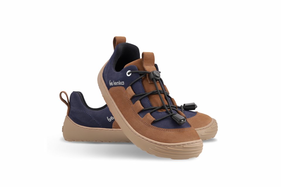 Dětské barefoot tenisky Be Lenka Xplorer - Dark Brown & Navy