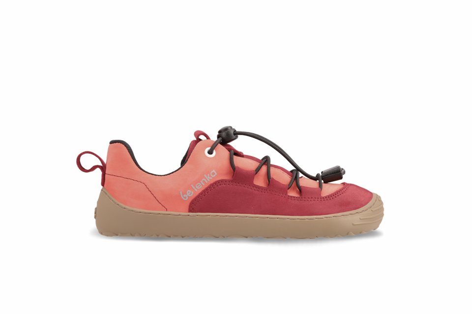 Baskets enfants barefoot Be Lenka Xplorer - Dark Red & Coral