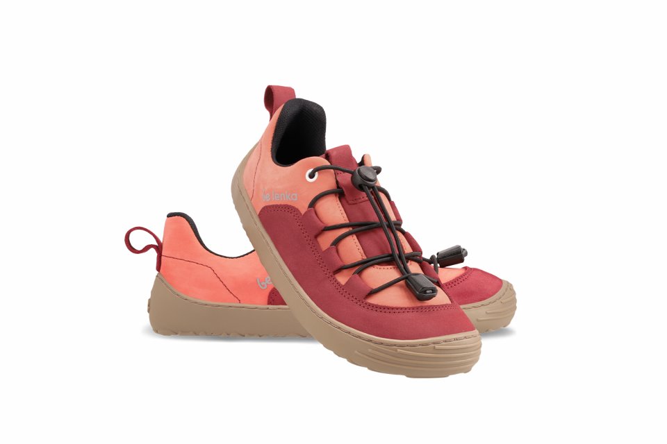 Baskets enfants barefoot Be Lenka Xplorer - Dark Red & Coral