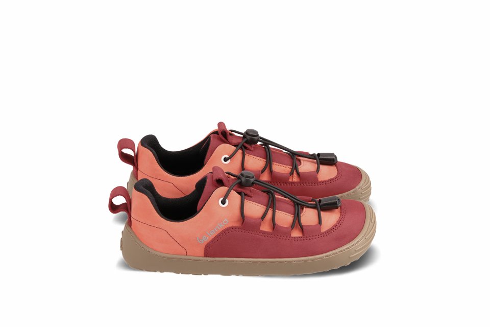 Dziecięce trampki barefoot Xplorer - Dark Red & Coral