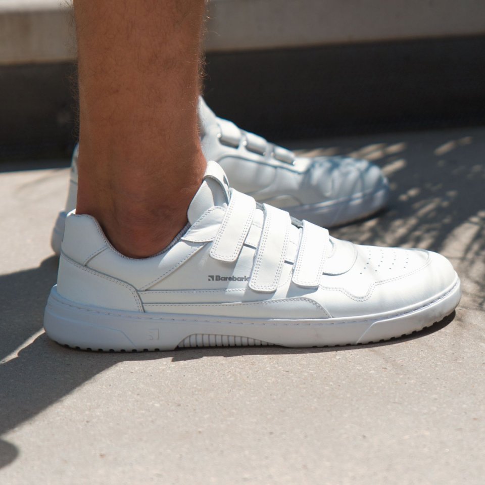 Barefoot tornacipő Barebarics Zing Velcro - All White - Leather