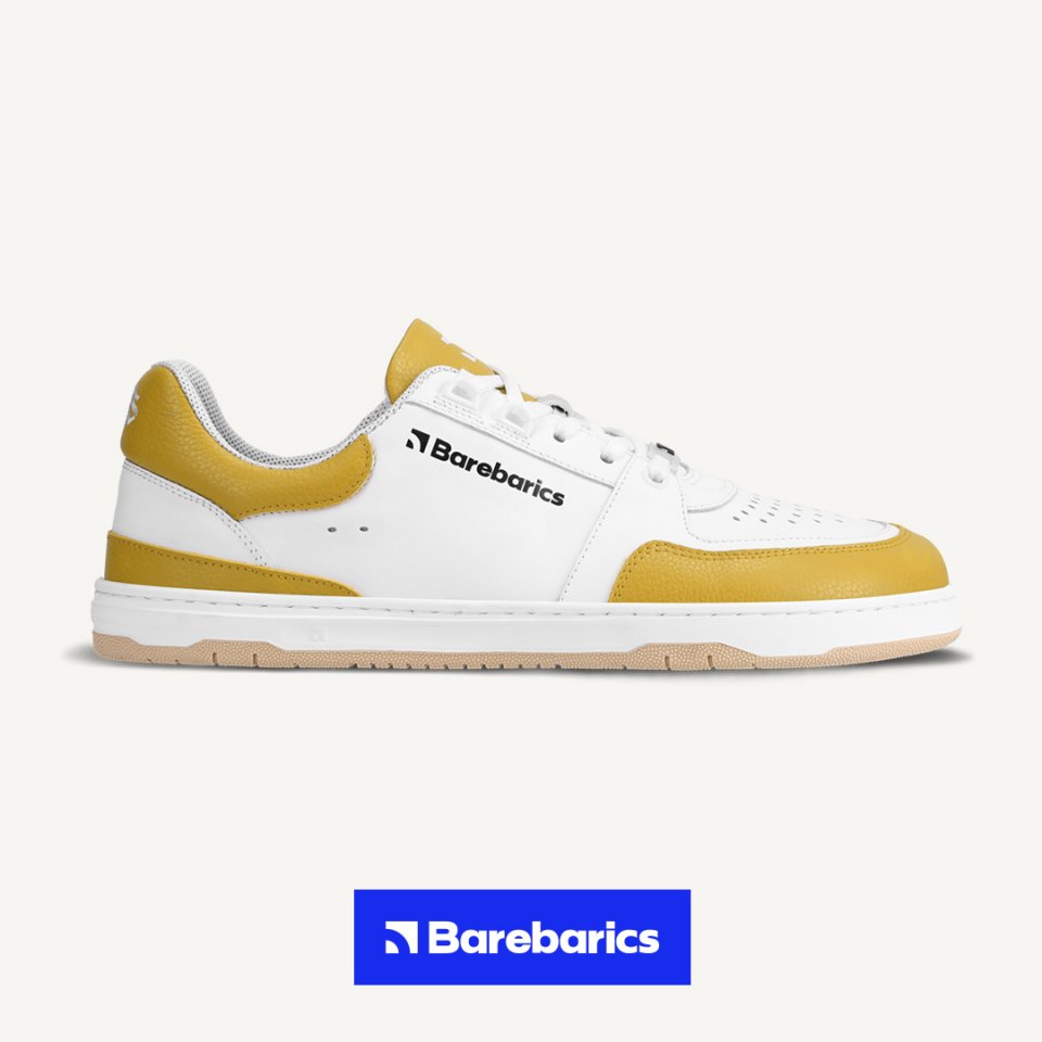 Barefoot Sneakers Barebarics Wave - White & Sunset Yellow