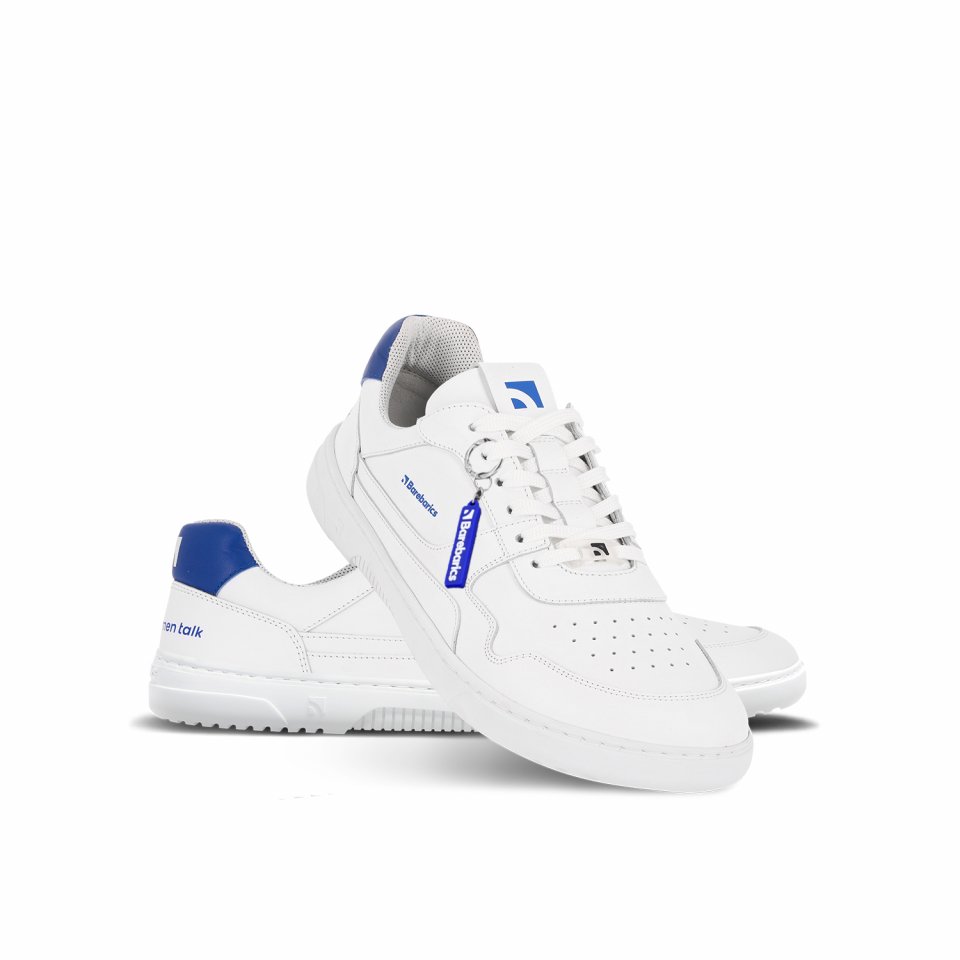 Barefoot Sneakers Barebarics Zing - Brave Men Talk - White & Blue