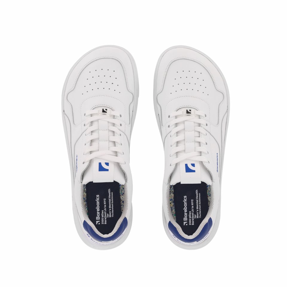 Barefoot Sneakers Barebarics Zing - Brave Men Talk - White & Blue