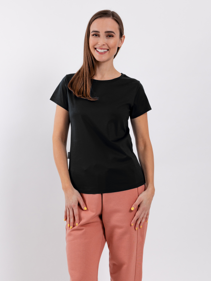 T-shirt femme à décollté ronde Be Lenka Essentials - Jet Black