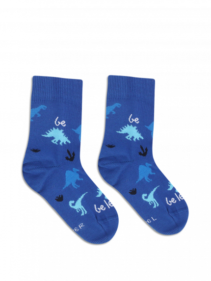 Dětské barefootové ponožky Be Lenka Kids - Crew - Dino - Royal Blue