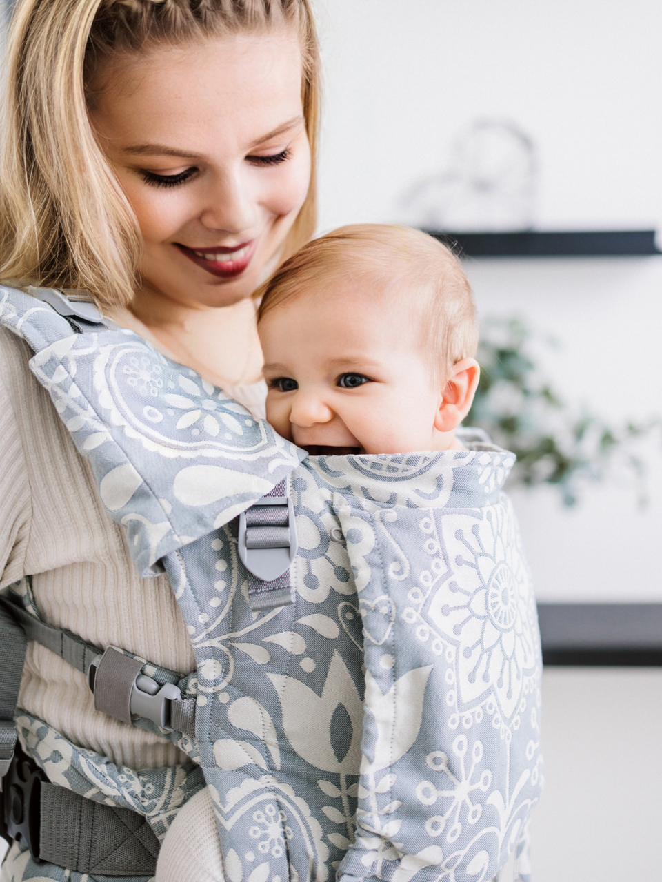 Baby carrier - Be Lenka Mini - Folk - Grey