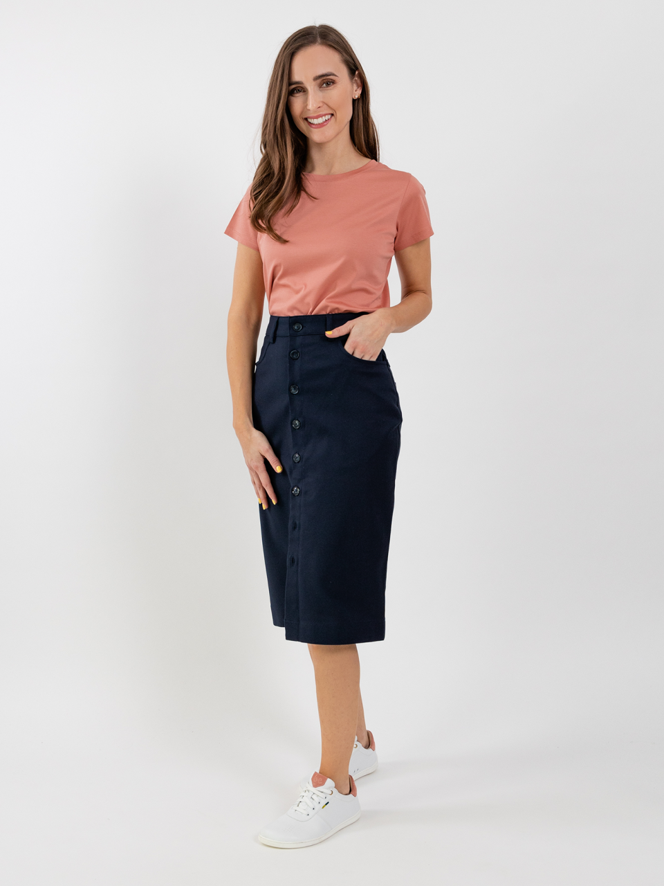 Gonna midi da donna Be Lenka Essentials - Navy