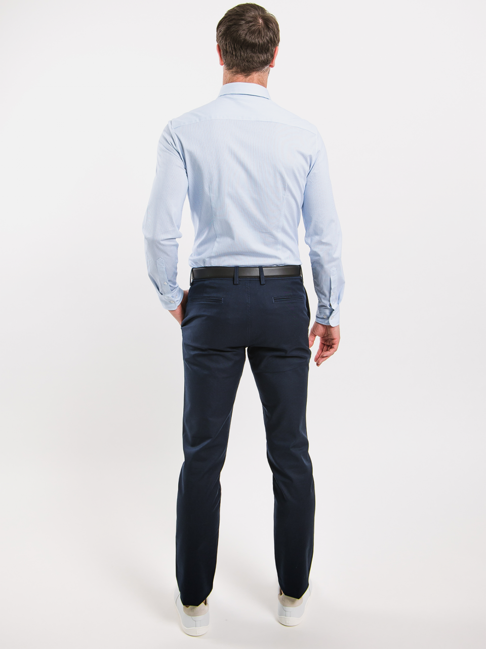 Camisa slim de hombre Be Lenka Essentials - Blue and White