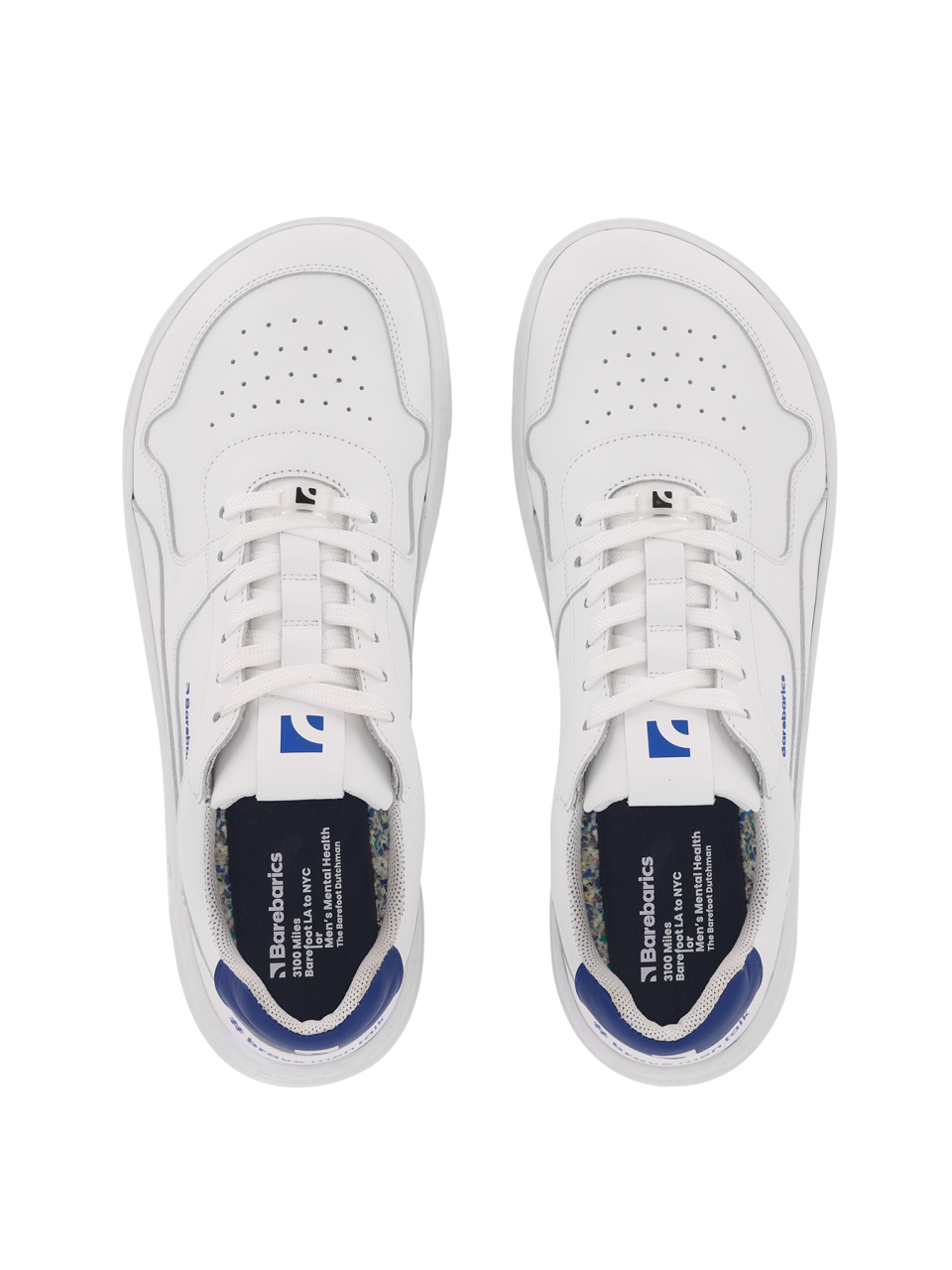 Barefoot Sneakers Barebarics Zing - Brave Men Talk - White & Blue