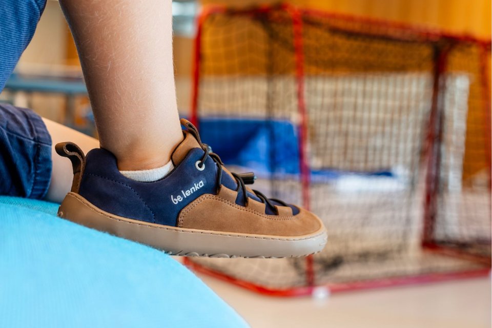 Kids barefoot sneakers Be Lenka Xplorer - Dark Brown & Navy