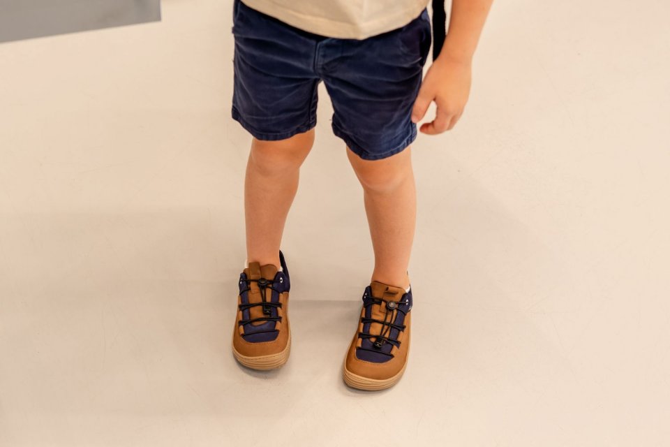 Barefoot zapatillas de niños Be Lenka Xplorer - Dark Brown & Navy