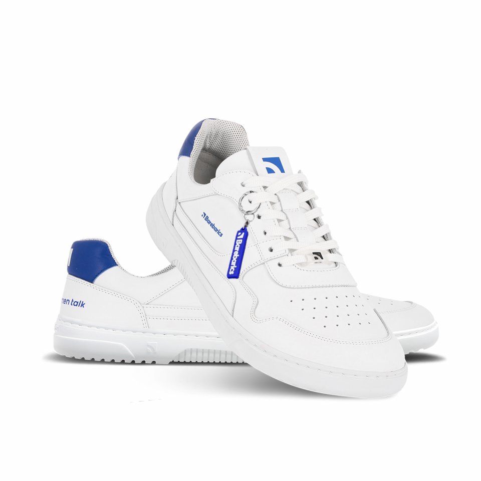 Barefoot Sneakers Barebarics Zing - Brave Men Talk - White & Blue