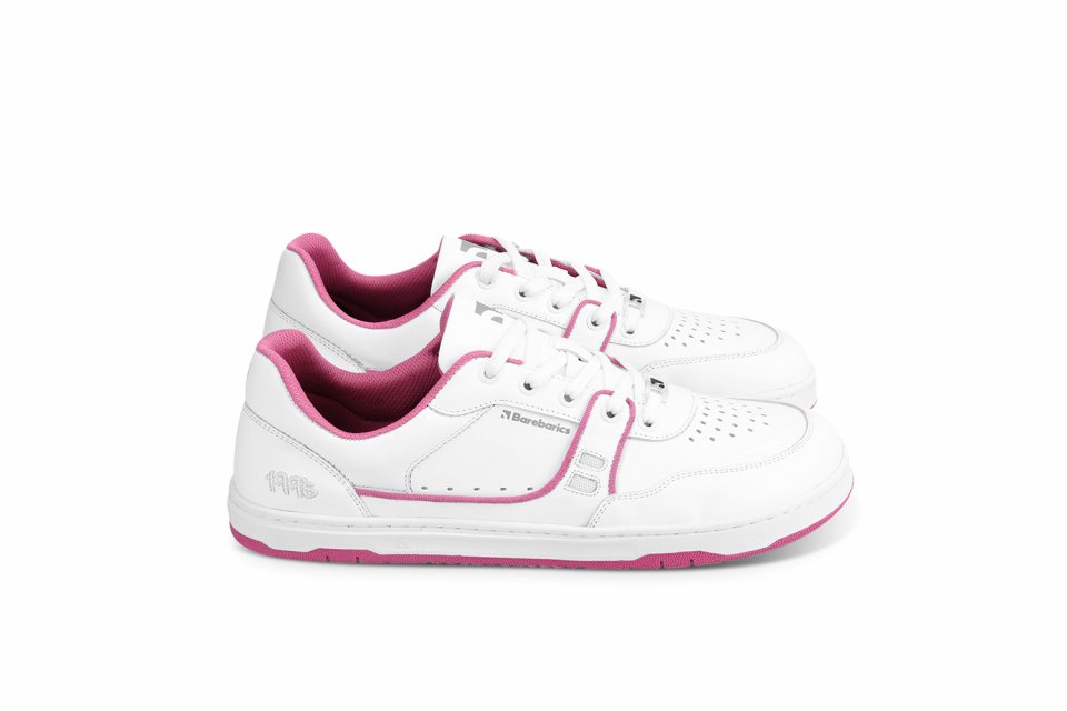 Barefoot Sneakers Barebarics Arise - White & Raspberry Pink