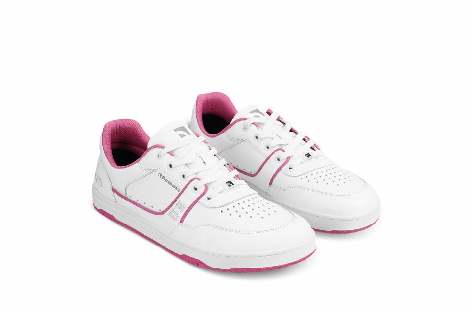 Barefoot tenisky Barebarics Arise - White & Raspberry Pink