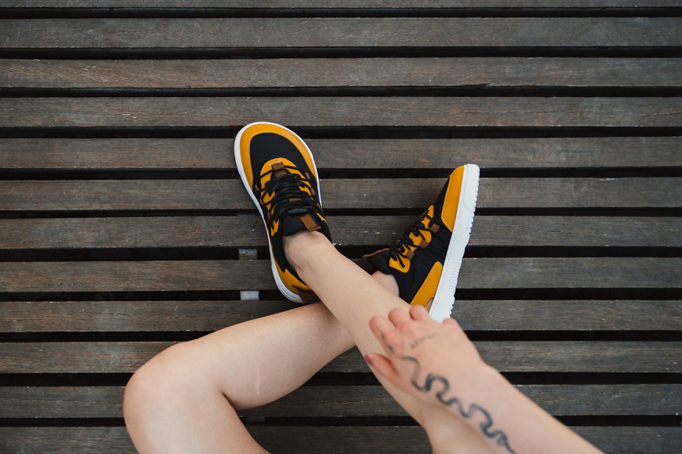 Barefoot Sneakers Barebarics Revive - Golden Yellow & Black