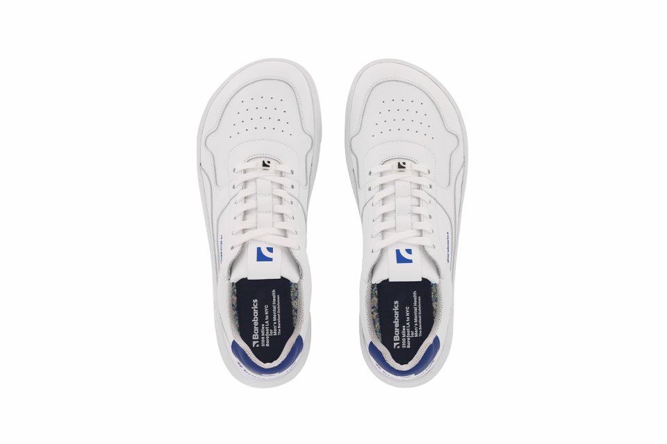 Barefoot Sneakers Barebarics Zing - Brave Men Talk - White & Blue