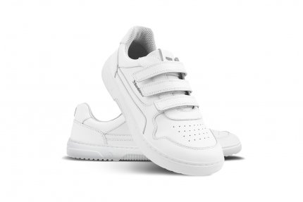 Barefoot tenisky Barebarics Zing Velcro - All White - Leather