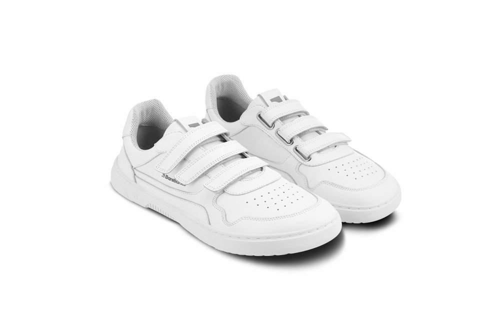 Barefoot tenisky Barebarics Zing Velcro - All White - Leather