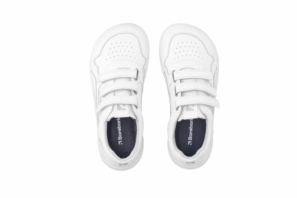 Barefoot tenisky Barebarics Zing Velcro - All White - Leather