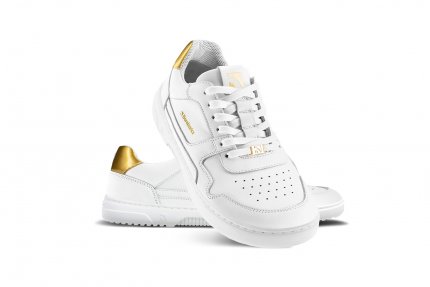 Barefoot Sneakers Barebarics Zing - White & Gold - Leather