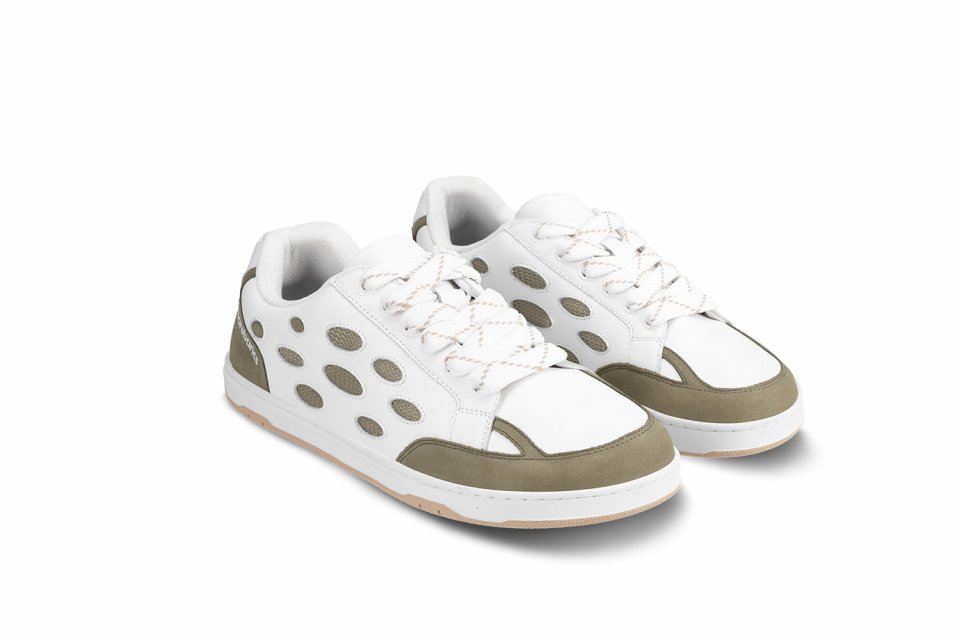 Barefoot Sneakers Barebarics Fusion - White & Army Brown