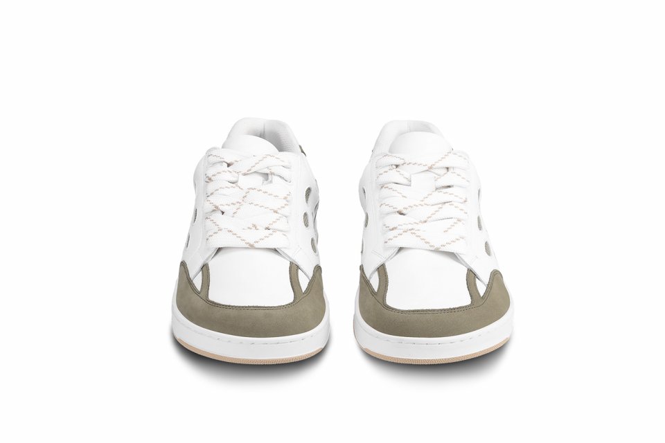 Barefoot tenisky Barebarics Fusion - White & Army Brown