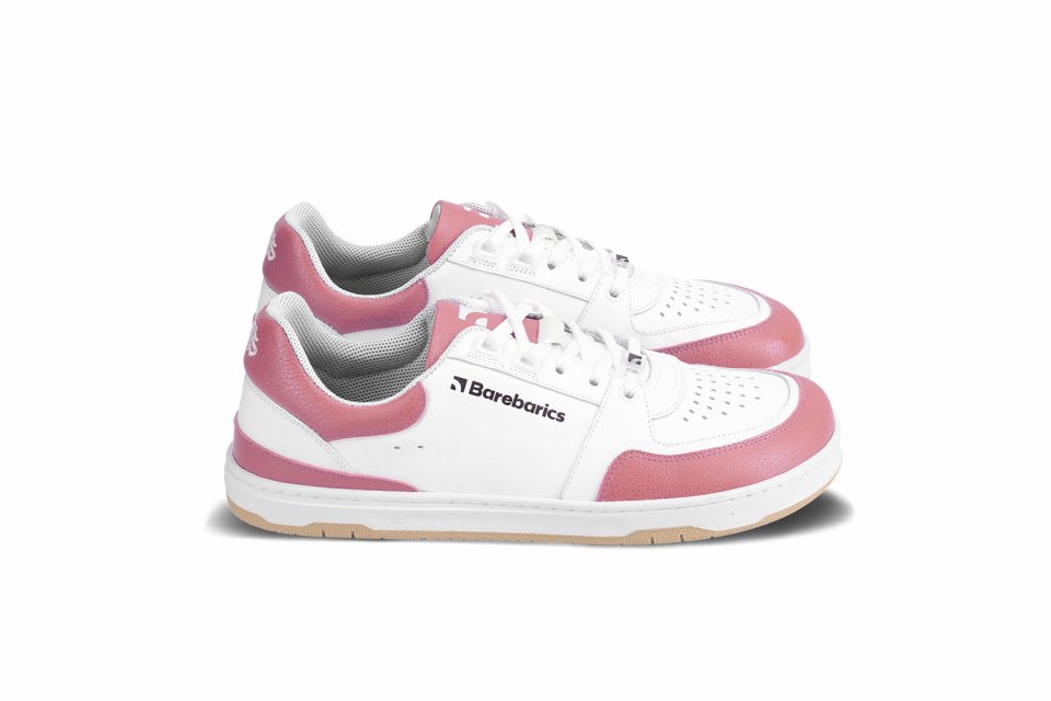 Barefoot Sneakers Barebarics Wave - White & BubbleGum Pink