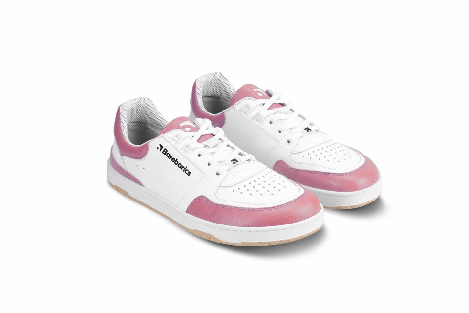 Barefoot Sneakers Barebarics Wave - White & BubbleGum Pink