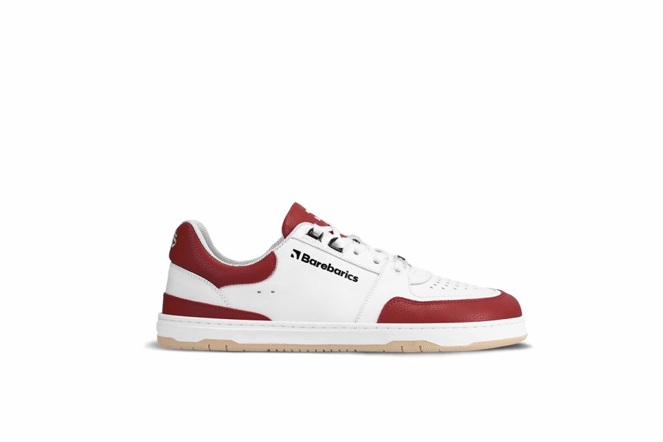 Barefoot Sneakers Barebarics Wave - White & Crimson Red