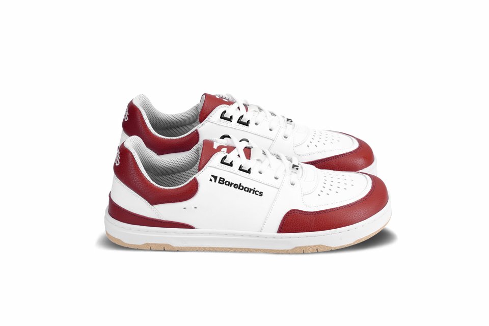 Barefoot Sneakers Barebarics Wave - White & Crimson Red