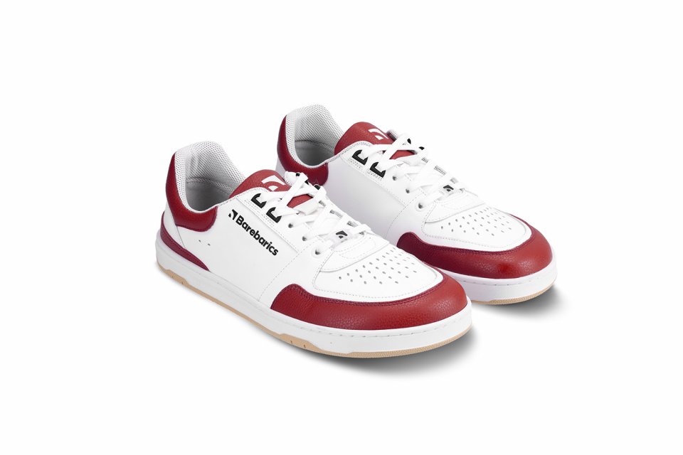 Barefoot Sneakers Barebarics Wave - White & Crimson Red